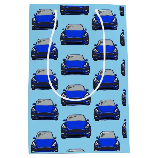 Moyen Sac cadeau de voiture VUS bleu électrique (Devant)