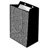 Moyen Sac cadeau design Aztec noir et blanc tendance (Dos Angle)