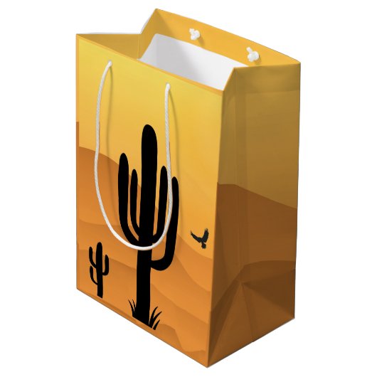 Moyen Sac cadeau Design Desert Cactus (Dos Angle)
