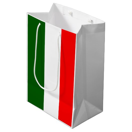 Moyen Sac cadeau design pour drapeaux italiens (Devant Angle)