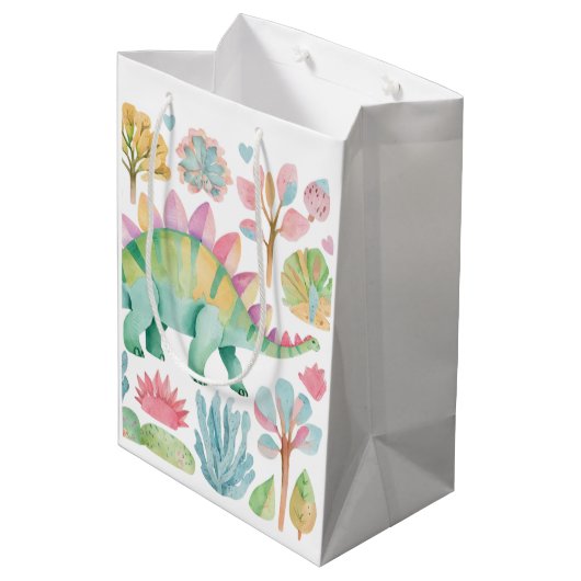 Moyen Sac cadeau dinosaure pour filles (Dos Angle)