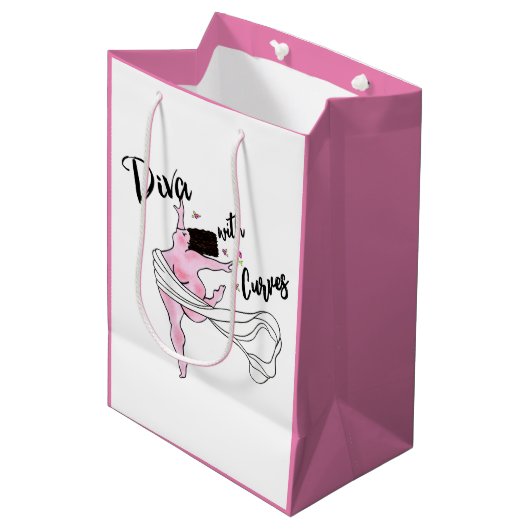 Moyen Sac cadeau "Diva With Curves" (Devant Angle)