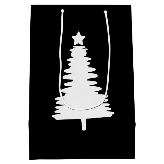 Moyen Sac cadeau Doodle Christmas Tree (Dos)