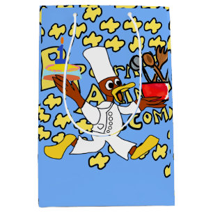 Moyen Sac cadeau Ducky Kazoo Chef bleu clair
