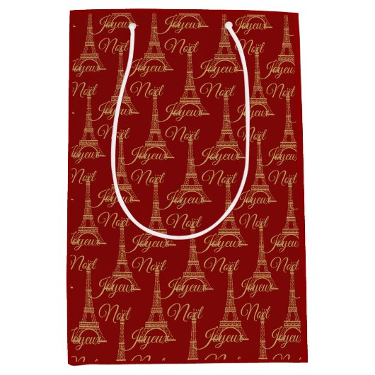 Moyen Sac cadeau Eiffel Tower Joyeux Noel Medium (Devant)