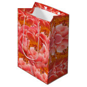 Moyen Sac Cadeau Fleurs Corail (Devant Angle)