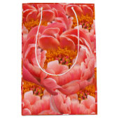 Moyen Sac Cadeau Fleurs Corail (Devant)