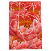 Moyen Sac Cadeau Fleurs Corail (Dos)