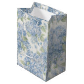 Moyen Sac Cadeau Fleurs d'Hydrangea Bleu (Devant Angle)