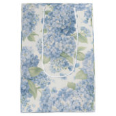Moyen Sac Cadeau Fleurs d'Hydrangea Bleu (Dos)