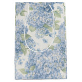 Moyen Sac Cadeau Floral Hydrangea Bleu (Devant)