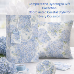 Moyen Sac Cadeau Floral Hydrangea Bleu