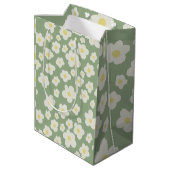 Moyen Sac cadeau floral vert (Dos Angle)