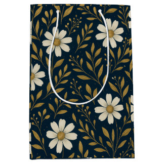 Moyen Sac cadeau Frost & Gold Daisies