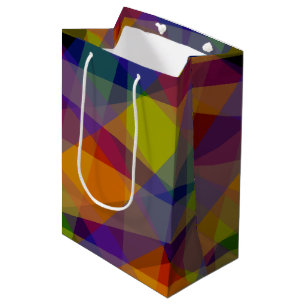 Moyen Sac Cadeau Géométrique Foncé