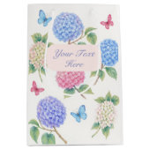 Moyen Sac cadeau Hydrangea couleur d'eau personnalisée (Devant)