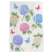 Moyen Sac cadeau Hydrangea couleur d'eau personnalisée (Dos)