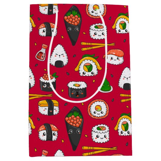 Moyen Sac cadeau Kawaii Sushi (Devant)