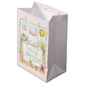 Moyen Sac cadeau lapin rose (Devant Angle)