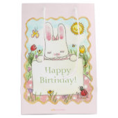 Moyen Sac cadeau lapin rose (Dos)