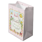 Moyen Sac cadeau lapin rose (Dos Angle)