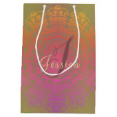 Moyen Sac cadeau Mandala Monogram couleur automne (Dos)