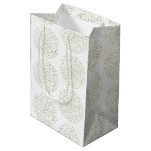 Moyen Sac cadeau Mandala vert Boho raffiné