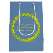 Moyen Sac cadeau mariage bleu wattle jaune (Dos)