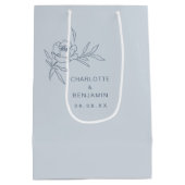 Moyen Sac cadeau Mariage Floral Bleu (Dos)