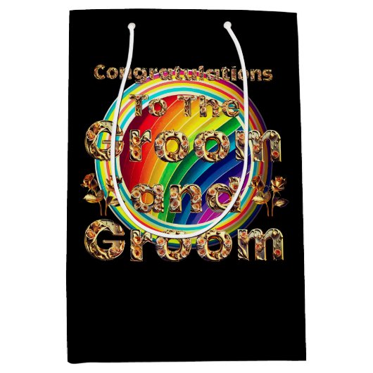 Moyen Sac cadeau Mariage Hommes Gay (Devant)