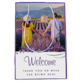 Moyen Sac cadeau Mariage Merci de bienvenue (Devant)