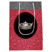 Moyen Sac cadeau Miss America Silver Crown Red FX Glitte (Dos)