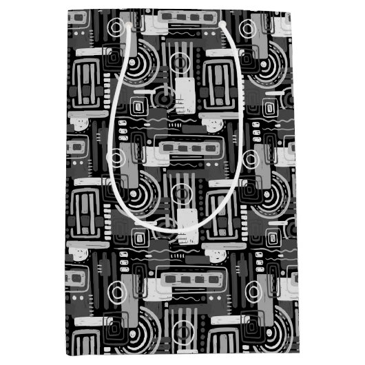 Moyen Sac cadeau monochrome Abstrait (Devant)