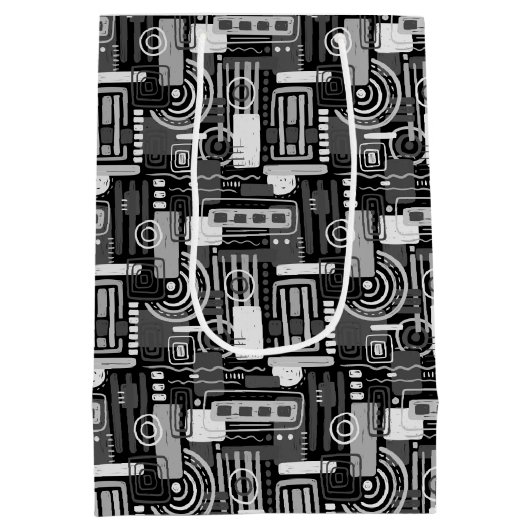 Moyen Sac cadeau monochrome Abstrait (Dos)