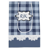 Moyen Sac cadeau Monogram Country Blue Plaid Medium (Dos)