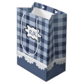 Moyen Sac cadeau Monogram Country Blue Plaid Medium (Dos Angle)