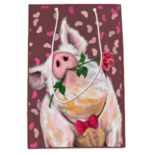 Moyen Sac Cadeau Monsieur Cochon Drôle