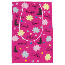 Sac Cadeau | Motif Floral Lotus d'Affirmation de S