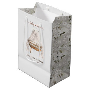 Moyen Sac cadeau Neutral Boho Baby shower