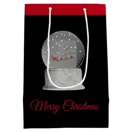 Moyen Sac cadeau Noël Globe de neige (Dos)