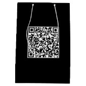 Moyen Sac Cadeau Noir Personnalisé avec Code QR Marque (Dos)
