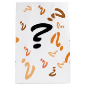 Moyen Sac cadeau - Orange Points d'interrogation (Devant)