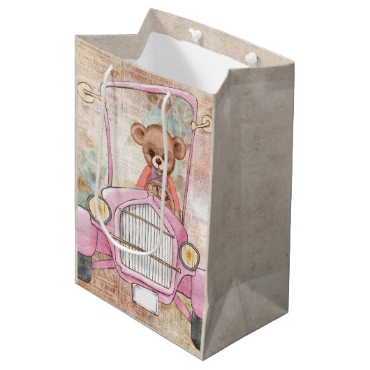 Moyen Sac Cadeau Ours en Peluche (Devant Angle)