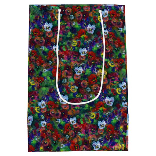 Moyen Sac cadeau Pansy (rouge) (Dos)