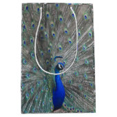 MOYEN SAC CADEAU PAPIER PHOTO PEACOCK (Devant)