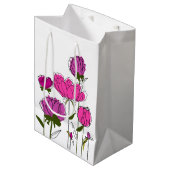 Moyen Sac cadeau Peonies (Blanc) (Devant Angle)