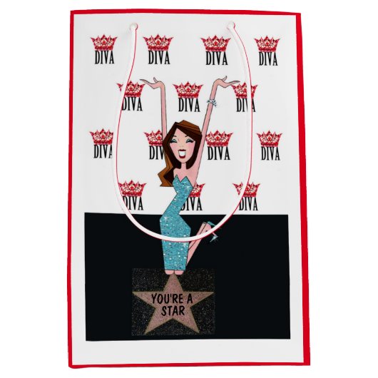 Moyen Sac cadeau Personalioze DIVA (Devant)