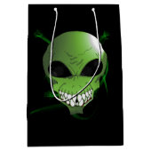 Moyen Sac cadeau personnalisé Alien vert (Devant)