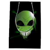 Moyen Sac cadeau personnalisé Alien vert (Dos)
