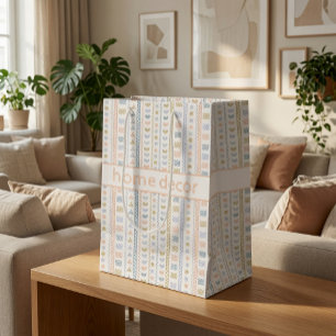 Moyen Sac cadeau personnalisé avec motif géométrique tri